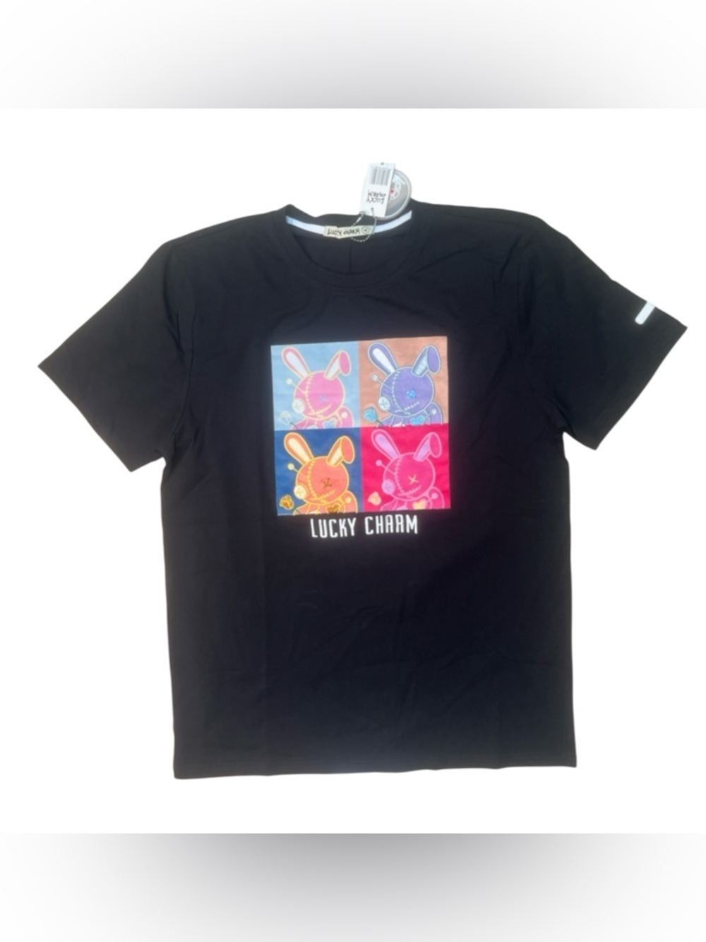 Sz M Bkys Lucky Charm Pop Bunny Graphic Tee - Black